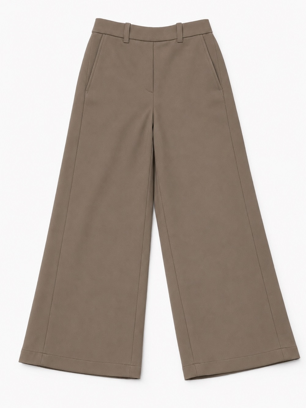 OGL Deep Olive Stretch Cotton Slimming High Rise Wide Leg Pants Size MP - Picture 2 of 2